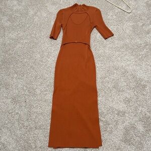 Jonathan Simkhai Rust Long Sleeve Dress